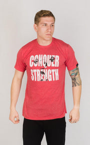  Weightlifting and Powerlifting Clothing | "Conquer Strength" Tee - Load Strength Sports