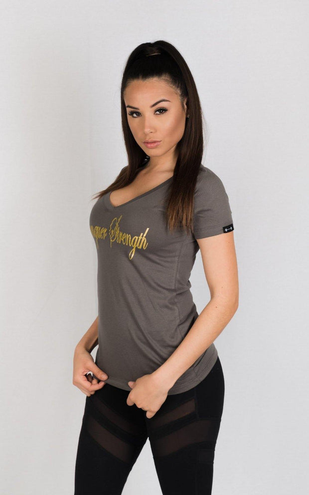  Weightlifting and Powerlifting Clothing | "Conquer Strength" V-Neck - Load Strength Sports