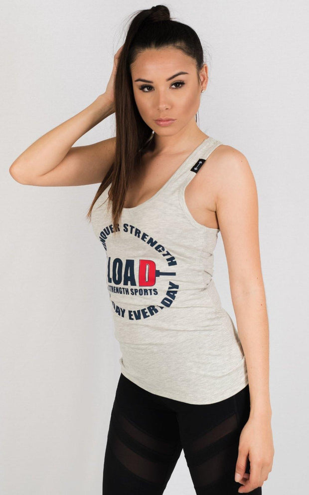  Weightlifting and Powerlifting Clothing | "LOAD" Racerback Tank - Load Strength Sports